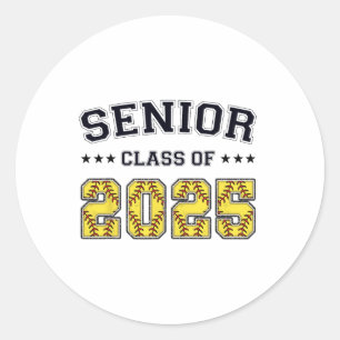 Cl Of 2025 Softll Senior Graduation Graduate Women Classic Round Sticker