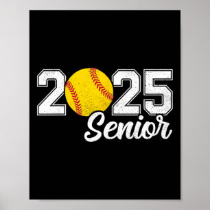 Cl Of 2025 Softll Senior Retro Senior 2025 Softll Poster
