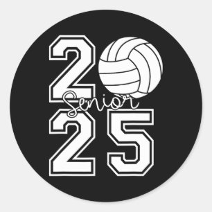 Cl Of 2025 Volleyll Graduation Cl Of 2025 Senior  Classic Round Sticker