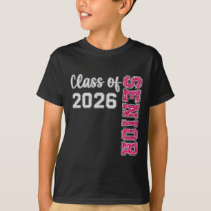 Cl Of 2026 Graduate Pink Tee For Senior Girls
