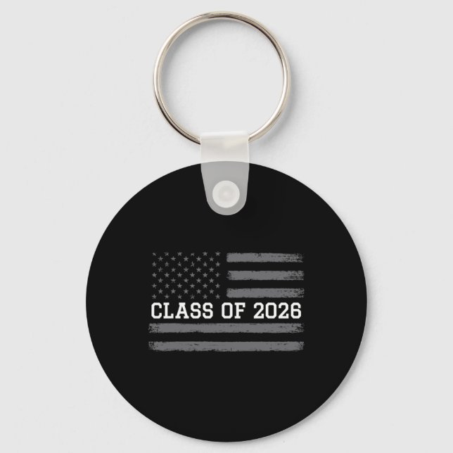 Cl Of 2026 Graduation American Flag Distressed Gra Key Ring (Front)