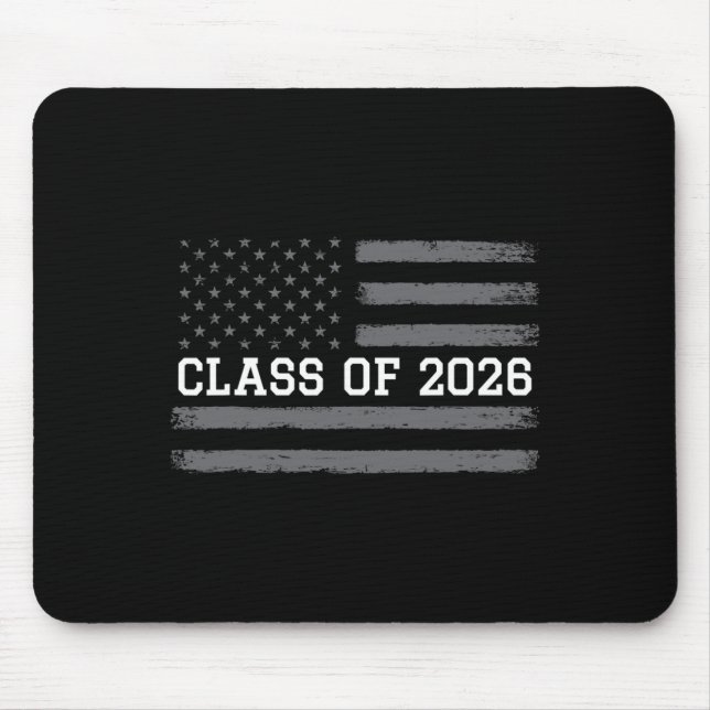 Cl Of 2026 Graduation American Flag Distressed Gra Mouse Pad (Front)