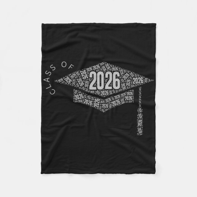 Cl Of 2026 Graduation Cap  Fleece Blanket (Front)