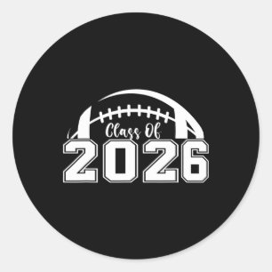 Cl Of 2026 Graduation Senior Football Player Sport Classic Round Sticker