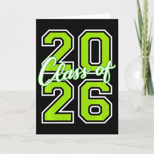 Cl Of 2026 Graduation Varsity Lime Green White Let Card
