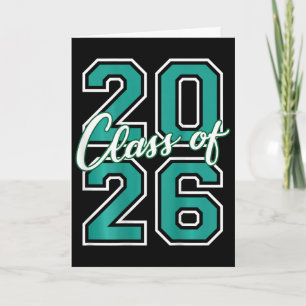 Cl Of 2026 Graduation Varsity Teal And White On Th Card