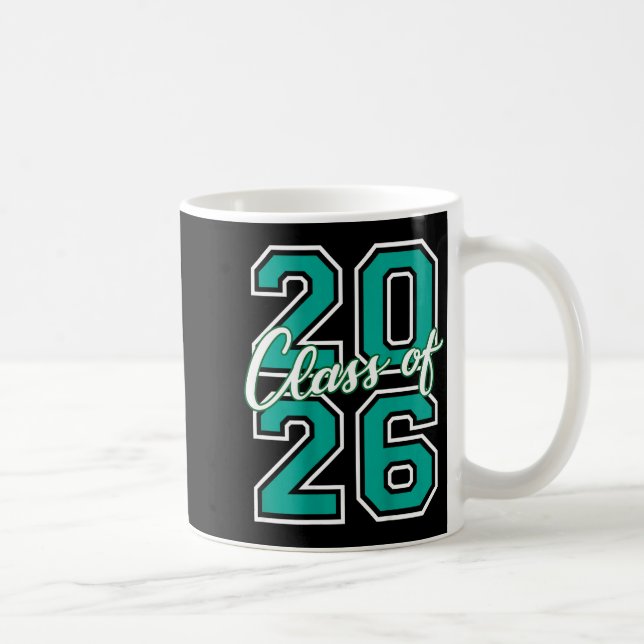 Cl Of 2026 Graduation Varsity Teal And White On Th Coffee Mug (Right)