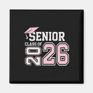 Cl Of 2026 Pink Senior Girls Graduation First Day  Magnet
