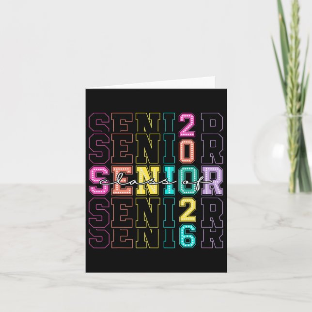 Cl Of 2026 Senior 2026 Back To School 2026 Graduat Card (Front)