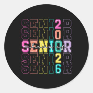 Cl Of 2026 Senior 2026 Back To School 2026 Graduat Classic Round Sticker