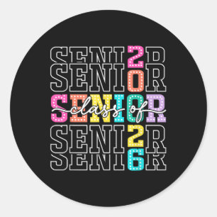 Cl Of 2026 Senior 2026 Graduation Student Men Wome Classic Round Sticker