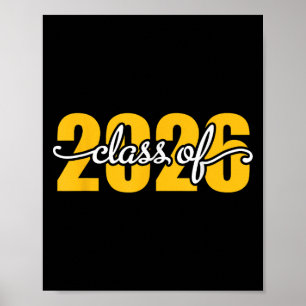 Cl Of 2026 Senior 26 High School Graduation Black Poster