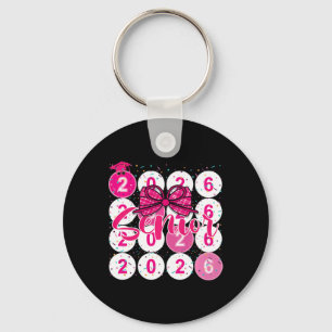 Cl Of 2026 Senior Coquette Pink Bow Graduation Fam Key Ring