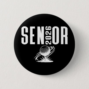 Cl Of 2026 Senior Golf Themed Golf Ll Tee Golfer A 6 Cm Round Badge