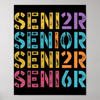 Cl Of 2026 Senior Graduation Colourful Vintage  Poster