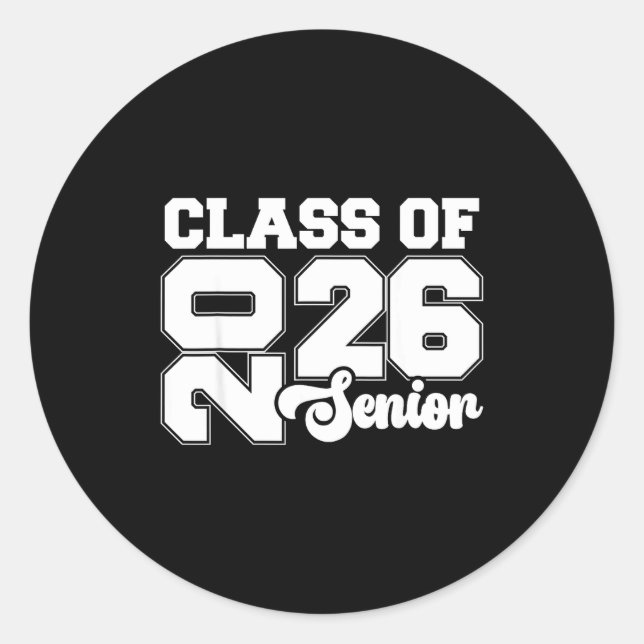 Cl Of 2026 Senior Graduation Day School Events, Se Classic Round Sticker (Front)