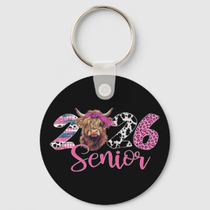 Cl Of 2026 Senior Graduation Leopard Print Cow  Key Ring