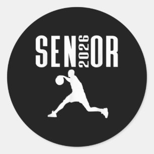 Cl Of 2026 Senior Sports Themed Basketball Player Classic Round Sticker