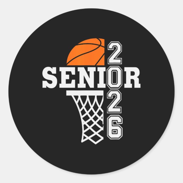 Cl Of 2026 Sketll Senior 26 Player Team Graduation Classic Round Sticker (Front)