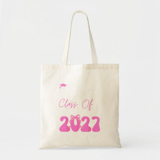 Cl Of 2027 Senior 2027 Coquette Pink Bow Tote Bag
