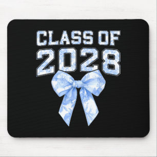 Cl Of 2028 Blue Toile Floral Coquette Bow Girl Kid Mouse Pad