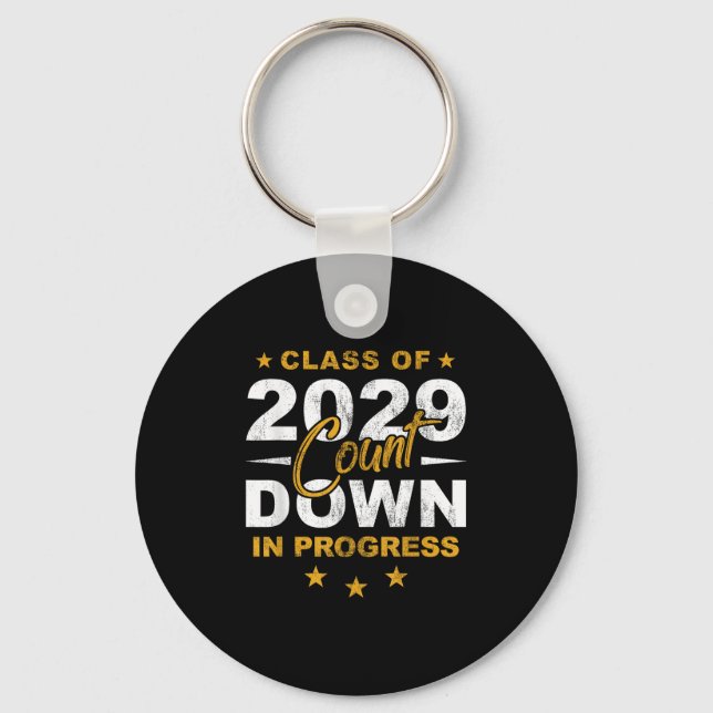 Cl Of 2029 Count Down Graduating Fun First Day 8th Key Ring (Front)