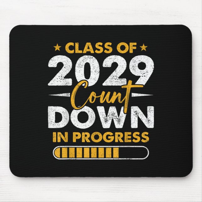 Cl Of 2029 Count Down In Progress Graduation 8th G Mouse Pad (Front)