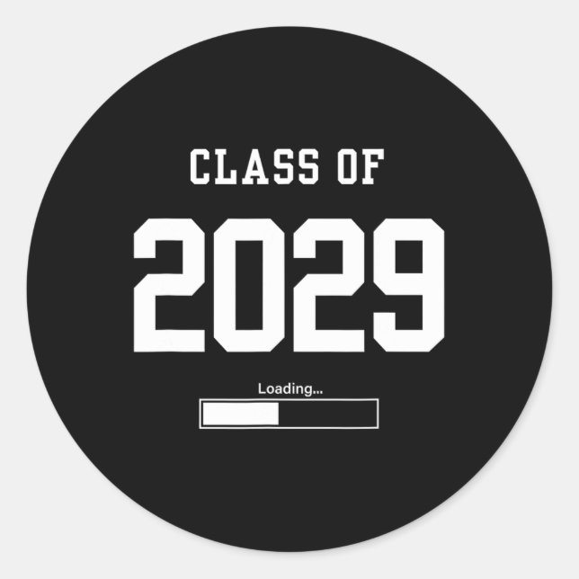 Cl Of 2029 Freshman Future Senior High School Coll Classic Round Sticker (Front)