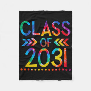 Cl Of 2031 - Tie Dye Back To School Cl Of 2031 Fleece Blanket