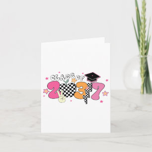 Cl Of 2037 Pre K Grow With Me Graduation Groovy Card