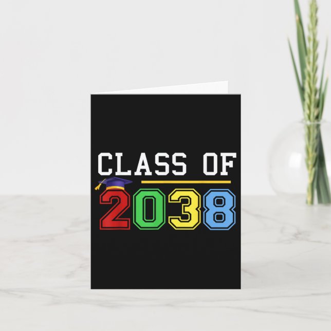 Cl Of 2038 Graduation Fun Academic Style  Card (Front)
