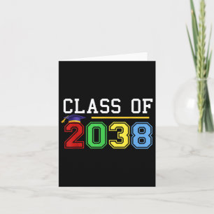 Cl Of 2038 Graduation Fun Academic Style  Card