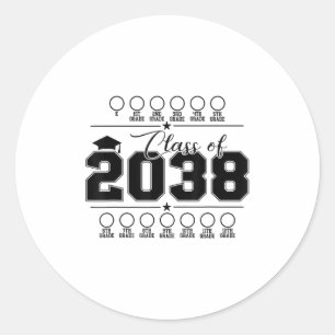Cl Of 2038 Grow With Me First Day Of School Gradua Classic Round Sticker