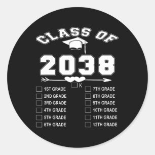 Cl Of 2038 Grow With Me Funny Kindergarten Ck To S Classic Round Sticker
