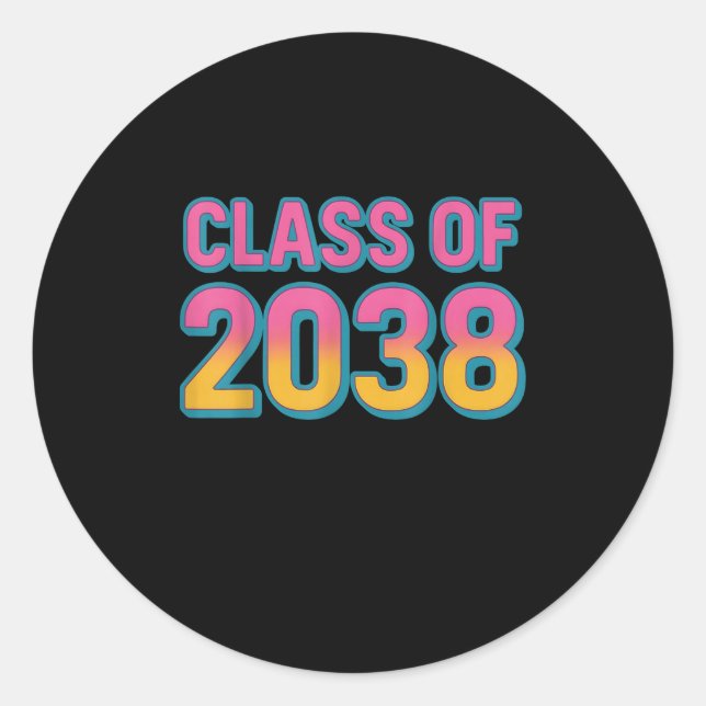 Cl Of 2038 Grow With Me Funny Kindergarten To Grad Classic Round Sticker (Front)