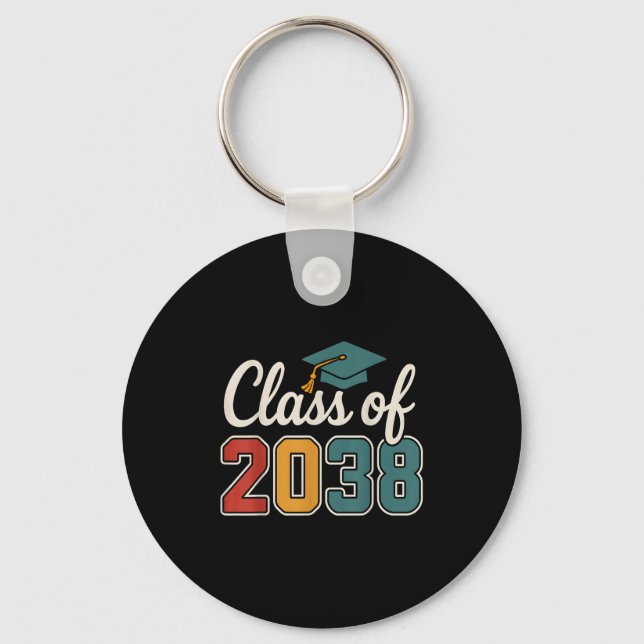 Cl Of 2038 Grow With Me Funny Kindergarten To Grad Key Ring (Front)