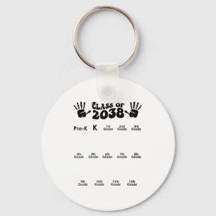 Cl Of 2038 Grow With Me Handprint Back To School Key Ring