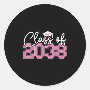 Cl Of 2038 Grow With Me Kindergarten Pink Coquette Classic Round Sticker