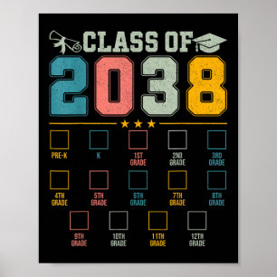 Cl Of 2038 Growing With Me Checklist K To 12th Gra Poster