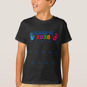 Cl Of 2038 Handprint Cute Back To School Pre-k Gra T-Shirt
