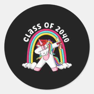 Cl Of 2040 Grow With Me Graduate Unicorn First Day Classic Round Sticker