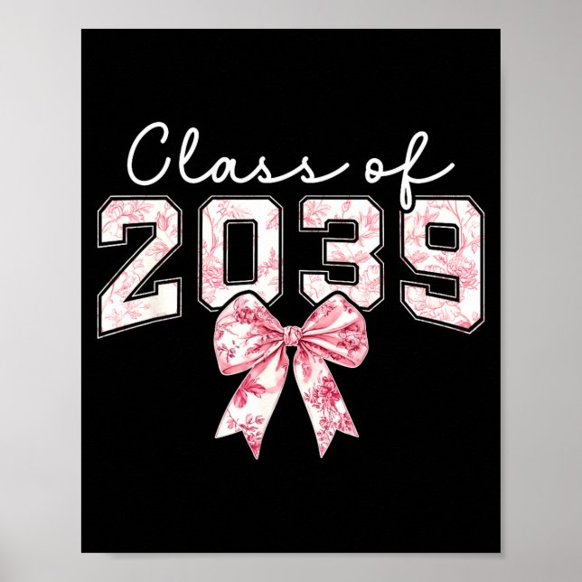 Cl Of 20&#  Grad Preppy Coquette Bow Girly Girl K Poster (Front)