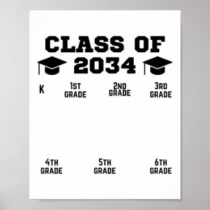 Cl Of 20&#; School Year Grow With Me K-12 Handpri Poster