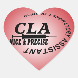 CLA SLOGAN - NICE AND PRECISE! LABORATORY HEART STICKER