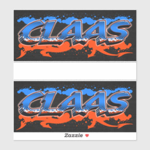 Claas First Name Graffiti Sticker