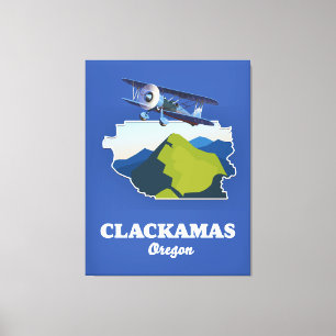 Clackamas Oregon USA map Canvas Print