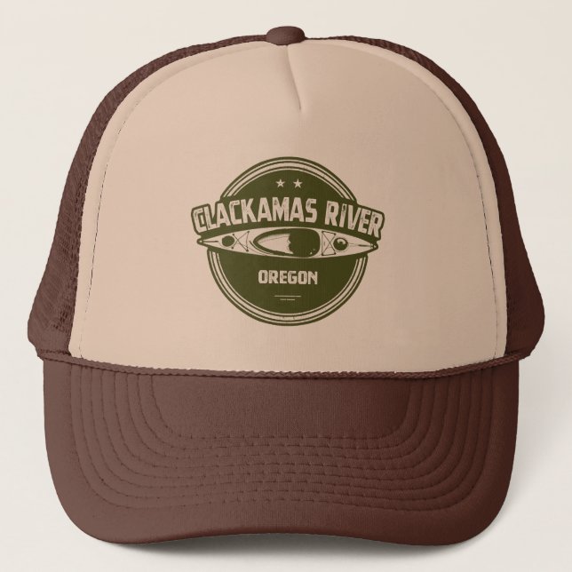 Clackamas River Oregon Kayaking Trucker Hat (Front)