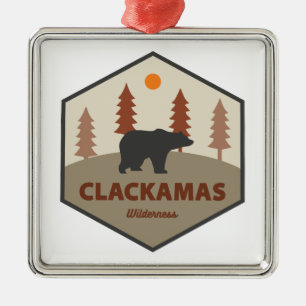 Clackamas Wilderness Oregon Bear Metal Tree Decoration