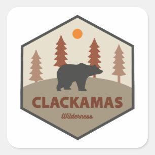 Clackamas Wilderness Oregon Bear Square Sticker