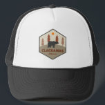 Clackamas Wilderness Oregon Bear Trucker Hat<br><div class="desc">The Clackamas Wilderness consists of five widely separated tracts of roadless land scattered left and right of the Clackamas River for 50 miles. These pieces include Big Bottom, Clackamas Canyon, Memaloose Lake, Sisi Butte and South Fork Clackamas. With the largest trees in northwest Oregon, the Clackamas Wilderness protects clean drinking...</div>